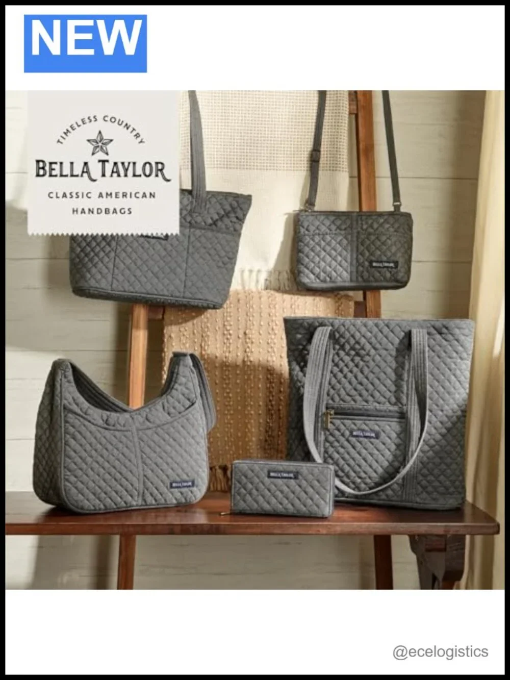 Quilted Small Tote Shoulder Bag for Women, Cotton, 10 Pockets, Machine Washable